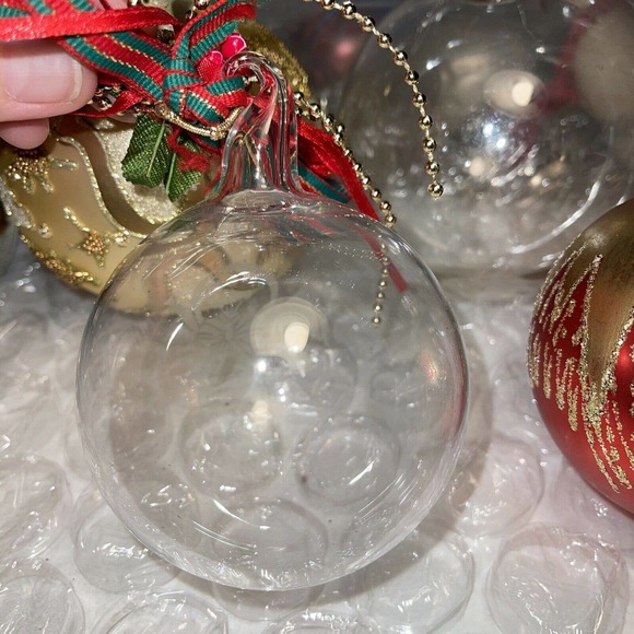 Vintage 4in Embellished Mixed Lot Blown Glass Christmas Ornaments 3E33 - Picture 6 of 11